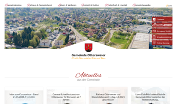 Startseite von der Homepage