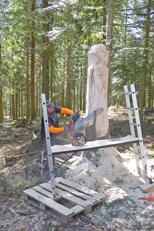 Holzstamm wird gesägt